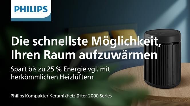 Philips Heizlüfter aus Keramik, Kompakt 2000 Series CX2120/01