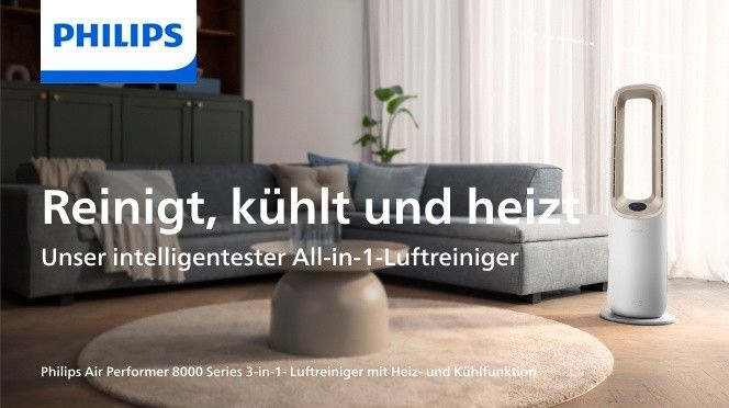 Philips 8000 series Air Performer 3-in-1 Luftreiniger, Ventilator und Heizgerät