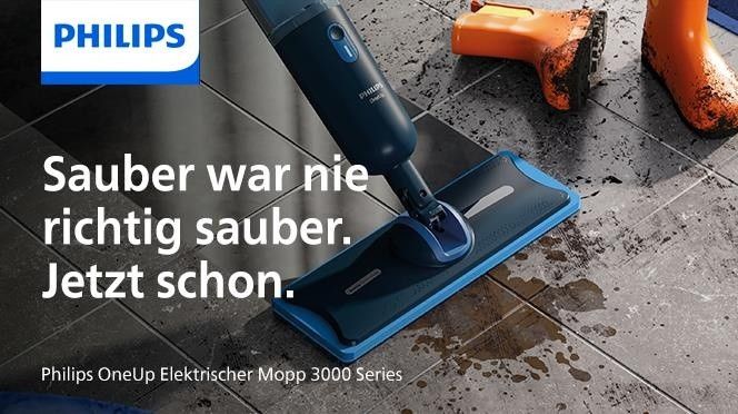 Philips OneUp 3000 Series Elektrischer Wischmopp mit extra Pad