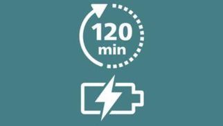 Bis zu 120 Minuten Akkulaufzeit