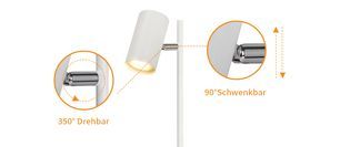 90° Neigung und 350° Drehung für optimale Beleuchtung