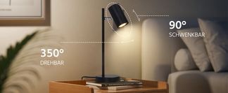 90° Neigung und 350° Drehung für optimale Beleuchtung