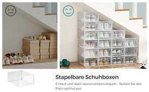 SONGMICS schoendozen, set van 8, opbergdozen voor schoenen, schoen