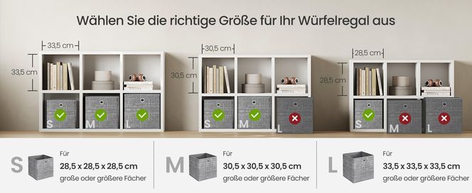 Wählen Sie die richtige Größe aus