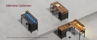 VASAGLE Computertisch Industrie-Stil - Mit Schublad Produktbild-Vorschau 2
