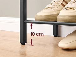 Garden 4 You Schuhregal Mit 3 Ebenen – Freistehend, Mit Holzplatte, Verstellbar, Für Flur & Wohnzimmer
