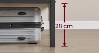 28 cm Bodenfreiheit für zusätzlichen Stauraum
