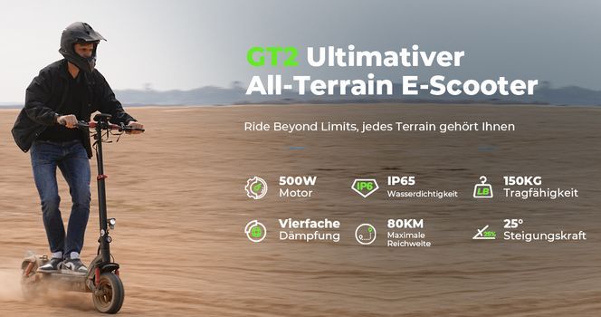 GT2 Elektro Scooter All Terrain Rampage, Straßenzulassung (ABE)