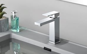 SUMERAIN Wand-Wasserhahn Schwarz-Gold Für Waschbecken | 2 Griffe, Inkl. Rauem Ventil | Aus Massivem Messing, Keramische Kartusche