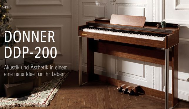 Donner DDP 200 Digitalpiano mit 88 gewichteten Hammermechanik Tasten
