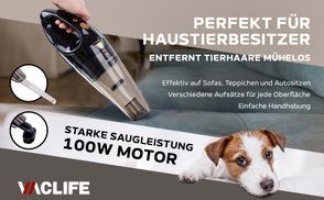 Tierhaare adé: Handstaubsauger mit 100W Power & Aufsätzen fü