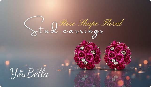 Elegante Rosa Rosen Ohrringe im Floralen Kristall Design
