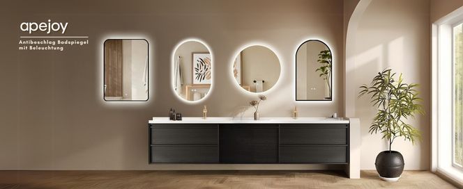 ApeJoy® LED Badspiegel mit Beleuchtung und Touch Schalter und Memory Funktion