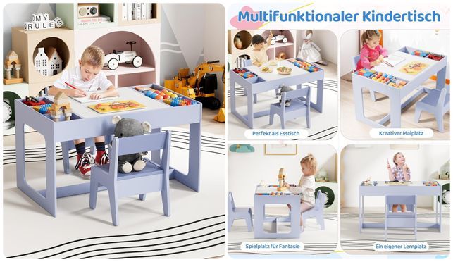 Multifunktionales Kinder Tisch und Stuhl Set