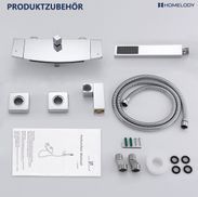 Cinwiny Duschsystem Mattschwarz – Mit 20,3 Cm Regenduschkopf, Handbrause & Wannenauslauf | 3 Funktionen, Wandmontage