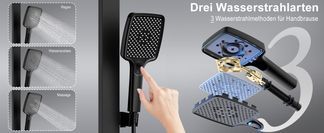 Hand shower with three water jet modes