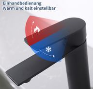 Einhandbedienung für heißes und kaltes Wasser!