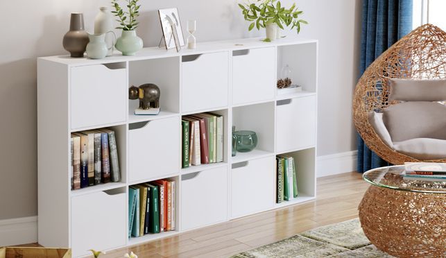 HOMCOM Bücherregal 180 Cm Hoch – Mit 3 Offenen Fächern & 3 Schubladen, Weiß, 60x35x180 Cm