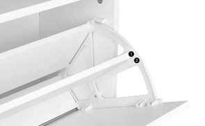 Stilvoller Schuhschrank Mit 3 Klappen & 2 Schubladen Weiß - Schuhkipper Hoher Mit Metallgriffen, Verstellbare Böden, 77 X 24 X 133 Cm