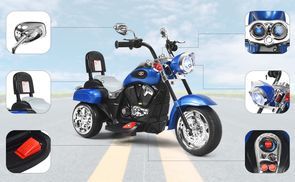 COSTWAY Kinder Elektro Motorrad 6V - Vespa Style Mit LED & Hupe Für 18-36 Monate