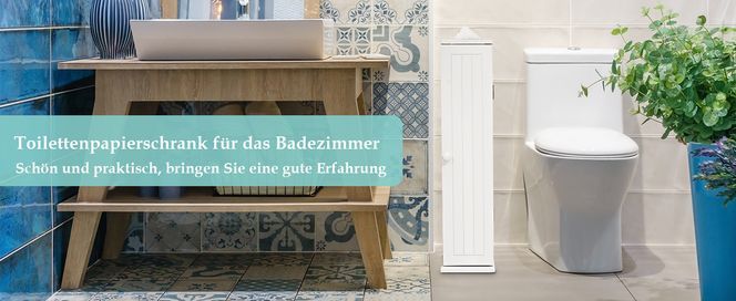 Toilettenschrank mit 5 Fächern & 3 abnehmbaren Ablagen