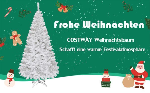 COSTWAY weißer Weihnachtsbaum 150 cm / 180 cm / 210 cm / 240 cm