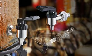 4 Stück Kunststoff Getränkespender Zapfhahn, Wasserspender Ersatzzapfen, Ersatzhahn geeignet für Kalte und heiße Getränke, Bierfass, Glas, Kaffee, Saft, Trinkbrunnen,Schwarz und Weiß (White