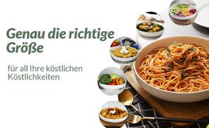2 Keramik-Pastaschalen – 963 G, Grau, Mikrowellengeeignet, Für Nudeln, Salat & Suppe