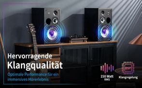 150 Watt RMS für kraftvolle Klangqualität