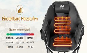 3 Stufen Heizsystem: Bis zu 10h Wärme pro Stufe!