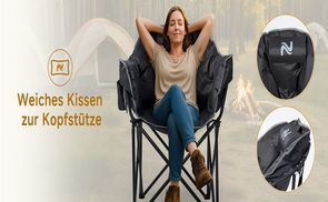 Ergonomische Kopfstütze entlastet Nacken.