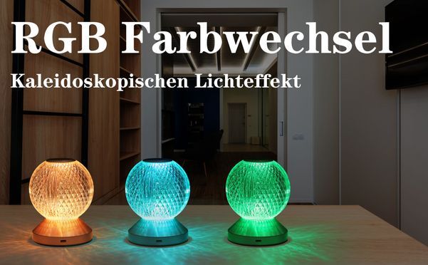 Nettlife Touch Dimmbar Kabellos RGB Farbwechsel Nachttischlampe 