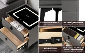 NACHTTISCH MIT 3 SCHUBLADEN