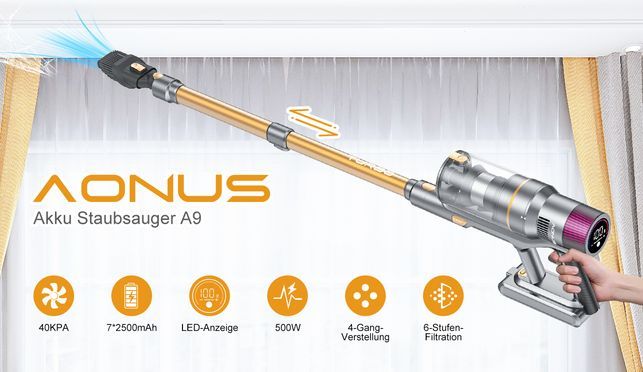 Aonus A9 intelligenter kabelloser Staubsauger, ausgezeichneter Reinigungshelfer