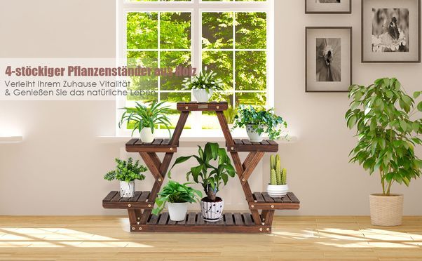 Dekorieren Sie Ihr Zimmer mit mehrstöckigem Pflanzenregal von COSTWAY