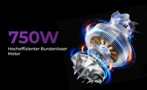 650 W hocheffizienter bürstenloser Motor – Maximale Saugleis