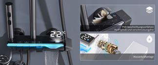 Shower system with LED display & PVD coating