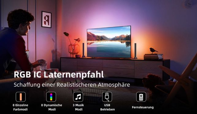 Das bunte Leben beginnt mit der RGB-Desktop-Lichtsäule!