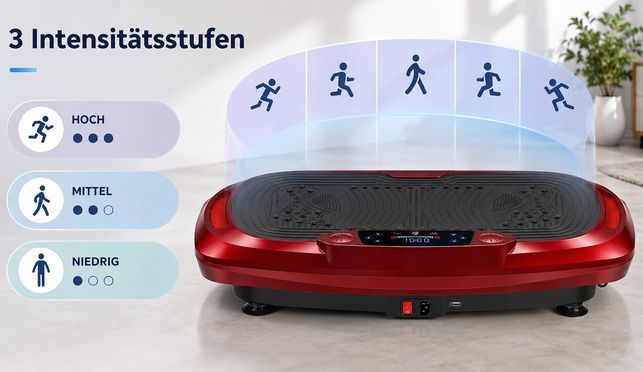 4D Vibrationsplatte mit 3 Motoren & 120 Stufen für Ganzkörpertraining