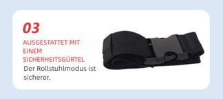 Ausgestattet mit einem Sicherheitsgurt