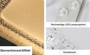 LED Kristall Deckenleuchte mit Sternenhimmel Effekt