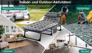 Klappbarer Liegestuhl 200kg Belastbar | Verstellbar Mit Getränkehalter & Auflage