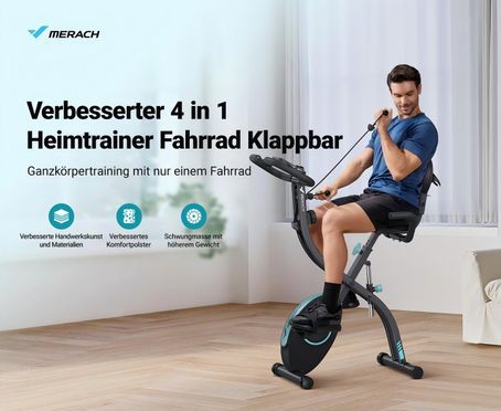 Verbesserter 4 in 1 Heimtrainer Fahrrad Klappbar MERACH