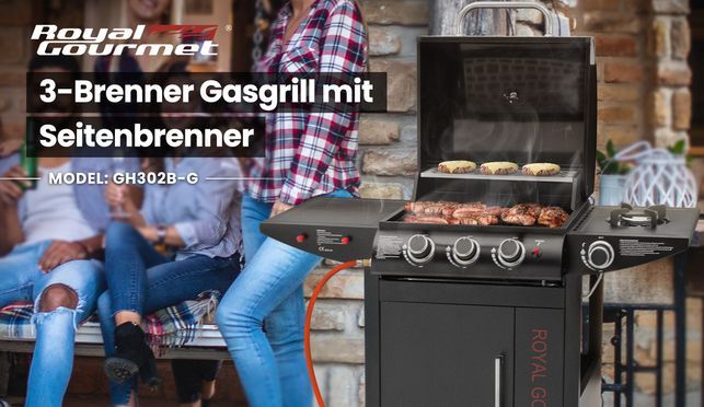 3 Brenner Gasgrill mit Seitenbrenner
