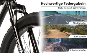 Breite 4.0 Zoll Reifen & Federgabel für mehr Kontrolle