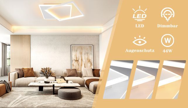 Nettlife LED Gestaffeites Design Deckenleuchte - Weiß