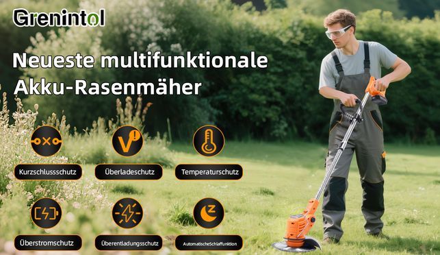 850W Cordless Lawn Trimmer with Battery, Lawn Edger