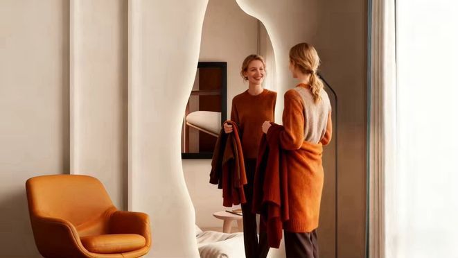 WDWRITTI Design LED Ganzkörperspiegel Asymmetrisch groß 165x60cm 5mm HD Glas