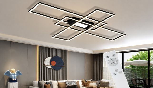 ZMH LED Deckenleuchte Wohnzimmer 50W 3 Rahmen Deckenlampe Mit 