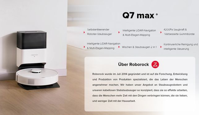 Roborock Q7 Max+ Saug- & Wischroboter mit Absaugstation